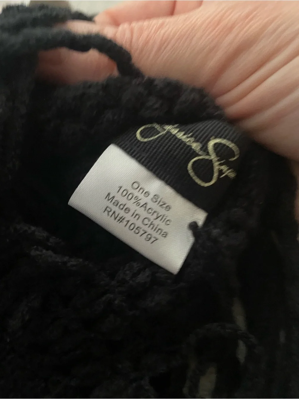 Jessica Simpson Black Eternity Scarf & Glove Set